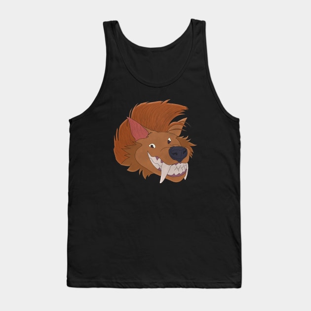 Anthro hyena face Tank Top by Veleno